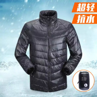 雷克兰（Lakeland）超轻户外防寒服冲锋衣户外防风服短款男秋冬羽绒棉服外套夹克 黑色D140 XL码