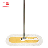 工霸（GONGBA）不锈钢杆平板拖把 尘推排拖拖布 精品加厚米黄 60CM