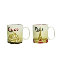 [情侣咖啡杯]星巴克(Starbucks)巴黎城市主题陶瓷马克杯套装 88ml 星巴克杯子 法国进口 白色