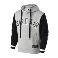 NIKE耐克男装卫衣春季拼接连帽套头针织休闲运动服AR1818 L AR1818-063暗麻灰+黑+黑 AR1818-063暗麻灰+黑+黑 S