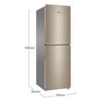 海尔 （Haier）BCD-160WDPT 两门冰箱 160升风冷无霜 DEO保鲜 大冷冻 家用小型冰箱