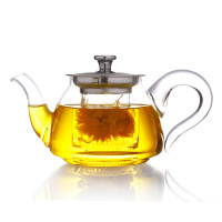 金镶玉 玻璃茶壶 功夫茶具泡茶壶高硼硅加厚耐高温耐热玻璃茶壶家用玻璃茶具泡茶器沏茶壶冲茶凉水壶 雅风壶550ml