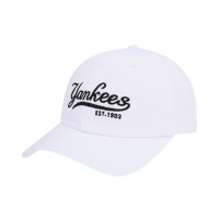 [直营][EXO同款]MLB 时尚休闲软顶帽 CURSIVE 潮流运动弯檐帽棒球帽-32CPEA911 白色50W