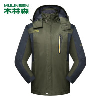 木林森(MULINSEN)男士薄款防风透气冲锋衣防泼水钓鱼服WK9929 军绿 3XL