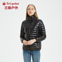 三极户外(Tripolar) TP8731 羽绒服冬季新款大码轻薄羽绒服女士款连帽装羽绒服上衣外套时尚羽绒服 黑色 4XL