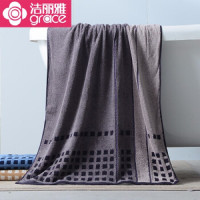 洁丽雅(grace)纯棉浴巾彩条高低毛割绒浴巾 舒适柔软6110 单条 70*140cm 颜色随机 颜色随机