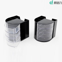 得培力(Depli) D-910 多功能简约塑料笔筒收纳笔筒黑色 三个装