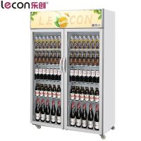 乐创(lecon) 饮料柜展示柜冷藏柜立式冰柜商用冰箱饮品啤酒蔬菜水果保鲜冷柜鲜花柜陈列柜 双门风冷上机组普通门魅力橙