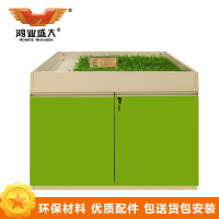鸿业盛大H50-0604落地柜办公室柜文件柜储物柜木质资料柜油漆贴木皮储物柜文件柜 鹦鹉绿+暖白