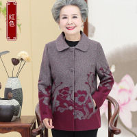 迪鲁奥（DILUAO)轻奢品质老年人秋装女外套妈妈长袖上衣奶奶装80岁老太太衣服春秋老人女装_552_471 XL建议75-105斤左右详情咨询客服 红色上衣