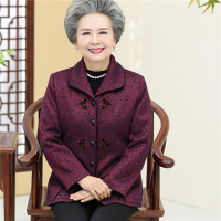 迪鲁奥（DILUAO)60岁妈妈70老太太8中老年人女秋装外套老人衣服奶奶装长袖上衣_99 红色上衣 2XL建议105-115斤