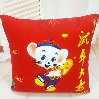鼠年开门红抱枕被HQ 红色 40*40cm