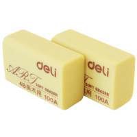 得力(deli)7535 橡皮擦 30块大号绘画4B黄色美术橡皮擦 金色
