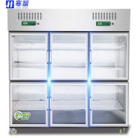 寒箭商用六门冷柜冰箱 厨房立式六门钢化玻璃门冷柜 全冷藏保鲜柜全冷藏