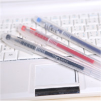 晨光文具 GP-1700 水笔先锋中性笔0.5mm签字笔透明杆水笔 12支/盒 蓝色· 蓝色. 蓝色