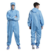 规格【白色/浅蓝色 L170/XL175/XXL180/XXXL185 尺码颜色备注】防静电服连体连帽无尘衣电子厂洁净服