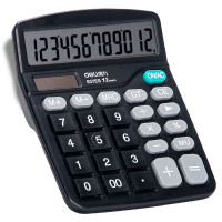 得力(deli)837ES双电源桌面通用办公计算器 12位大屏幕桌面计算机
