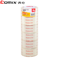 齐心(COMIX)JF4505-6普透封箱胶带 6卷/筒 45mm*50y 透明胶带 打包胶带胶布胶纸 封箱器胶带