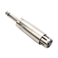 规格【6.35mm 双声道转卡侬母头 大三芯插头卡农母转换头 6.5 话筒转接】大二芯卡侬话筒麦克风音频转接头