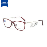 蔡司(ZEISS)钛男女全框眼镜架配镜近视光学镜架ZS-70006 F330亮红色