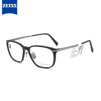蔡司(ZEISS)光学近视眼镜架 男女款钛板材商务休闲眼镜框全框ZS-75017 54mm F920磨砂黑框银色腿