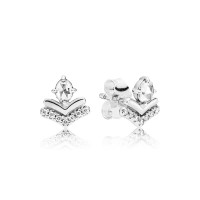 PANDORA潘多拉 925银耳钉 经典心愿297787CZ 银色