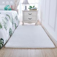 卧室床边地毯家用毛绒毯榻榻米垫子ins少女满铺床前加厚地垫_718_672 60x160CM 米白色方