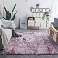 地毯卧室床边毯满铺长毛绒网红北欧客厅毛毯地垫可睡可坐_641 120x160cm【加密加厚】 粉紫色扎染