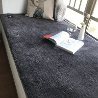 飘窗垫简约现代卧室床边脚垫榻榻米垫子柔软毛绒地毯定制窗台垫_2 90*180cm 飘窗垫灰色