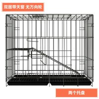 猫笼子家用猫别墅清仓二层三层室内超大自由空间猫窝猫舍猫咪用品_1_293 85*60*70双层黑色无赠品版