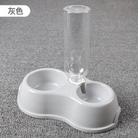猫碗猫食盆狗碗狗盆泰迪狗狗双碗猫咪中小型犬自动饮水器宠物用品_13 通用 浅灰色