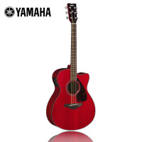 雅马哈(YAMAHA)FSX800CRR电箱吉他 雅马哈吉他初学入门吉他男女木吉它jita乐器 木吉他缺角 40英寸 电箱款红宝石色