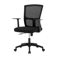全简办公椅电脑椅升降职员会议椅人体工学椅黑色 黑色