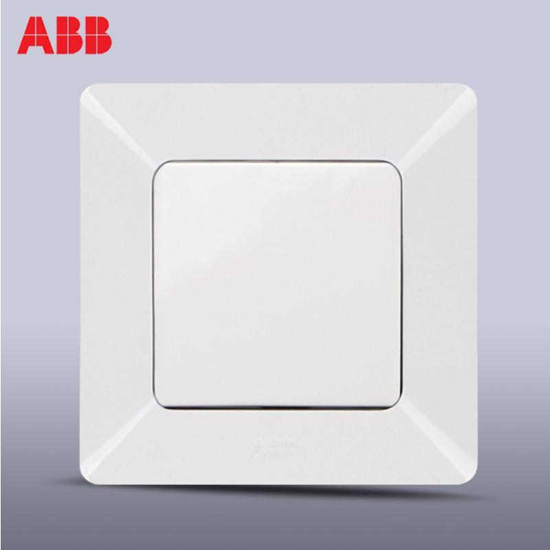 abb大跷板开关面板 au17153-ww 2位双控白色方形带指示灯
