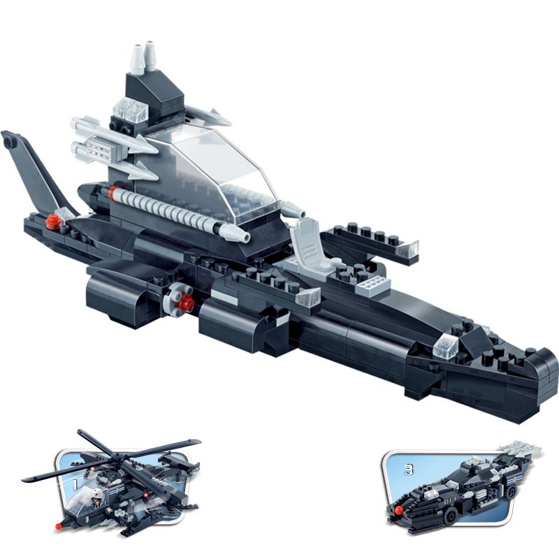 【小颗粒】邦宝创意拼插积木益智玩具3合1战斗机军事隐形飞机8488