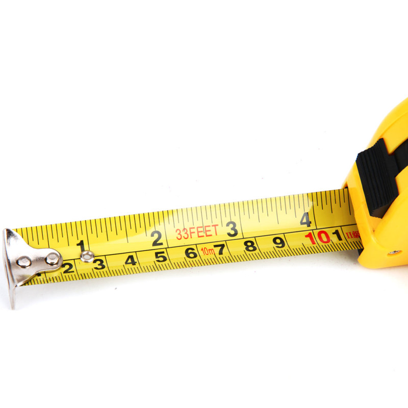 得力(deli)8210钢卷尺10m 黄色玻璃纤维长皮尺