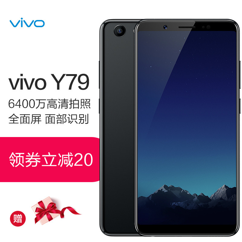 vivo y79 4gb 64gb 磨砂黑 全网通4g手机 全面屏