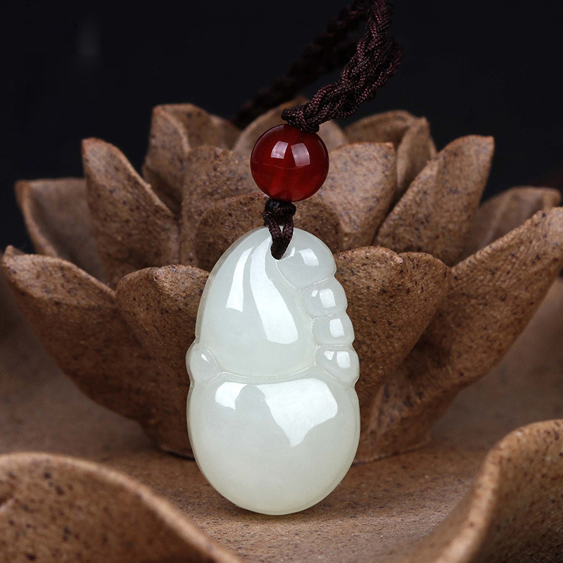 和田玉福禄小葫芦吊坠 财气福禄玉坠 招财进宝送礼生日礼物