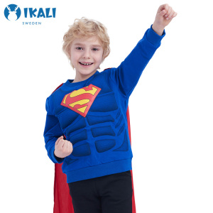 DC款儿童男童超人肌肉卫衣加绒款 角色扮演服装