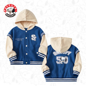 史努比(SNOOPY)儿童外套男女中小童连帽开衫棒球服外套SW1035