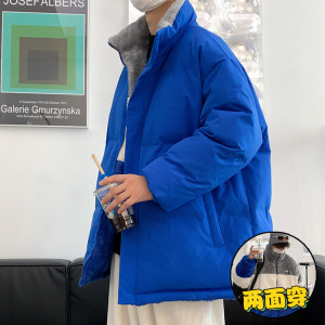 棉衣男冬季双面穿外套男加绒加厚棉袄潮牌休闲上衣