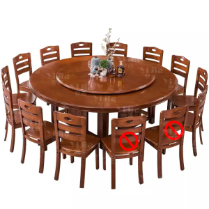 翌嘉 实木圆餐桌现代餐桌椅组合2米圆桌12把餐椅