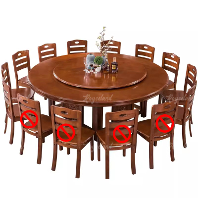 洛诗莲 (RoyceLand) 实木圆餐桌现代餐桌椅组合1.8米圆桌10把餐椅