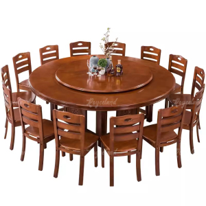 洛诗莲 (RoyceLand) 实木圆餐桌现代餐桌椅组合2.2米圆桌14把餐椅