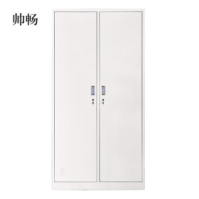 帅畅加厚二门钢制更衣柜员工柜铁皮职工储物柜带锁存包柜鞋柜(标准款)