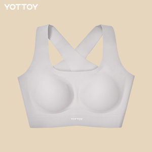 空气感运动内衣女无痕裸感美背防震健身背心舒适瑜伽服带胸垫套装