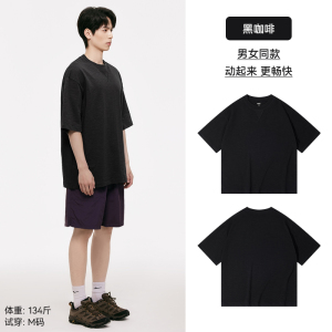 「棉的美学」320G重磅竹节棉~纯色短袖t恤女透气休闲百搭情侣半袖