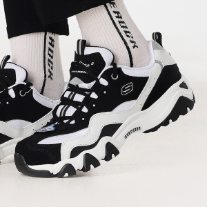 Skechers/斯凯奇女鞋新鞋熊猫鞋复古老爹鞋缓震运动休闲鞋12493-BKW ZP