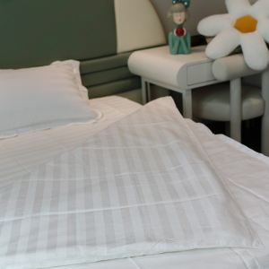 福芳床上用品纯棉白色条纹被套单件装230cm*175cm/件