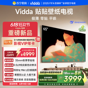 Vidda 贴贴壁纸电视 65英寸海信电视智能家用液晶电视机65V7Q